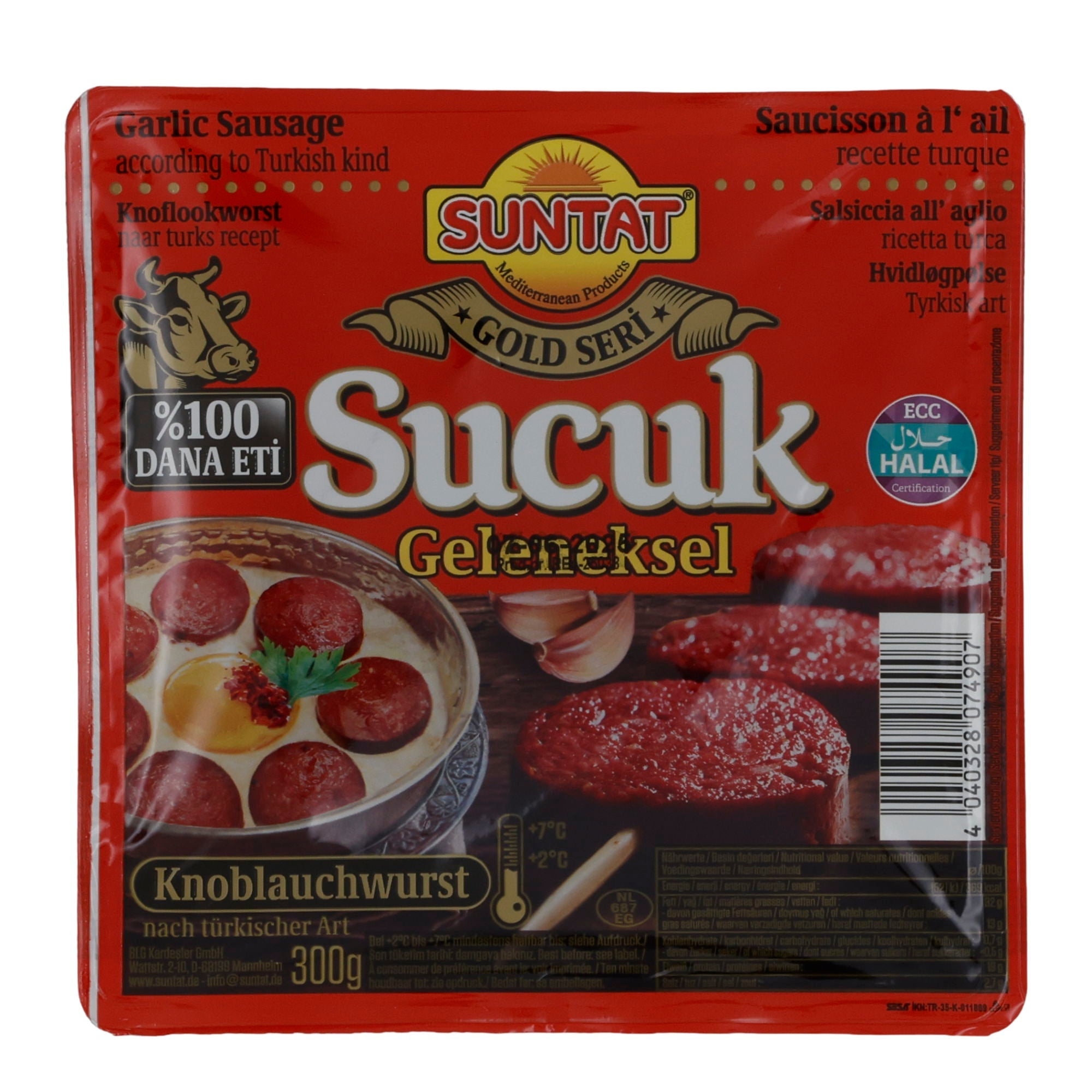 Knoblauchwurst Suntat | Sucuk Geleneksel | Traditionell, türkisch | 300 g SUNTAT